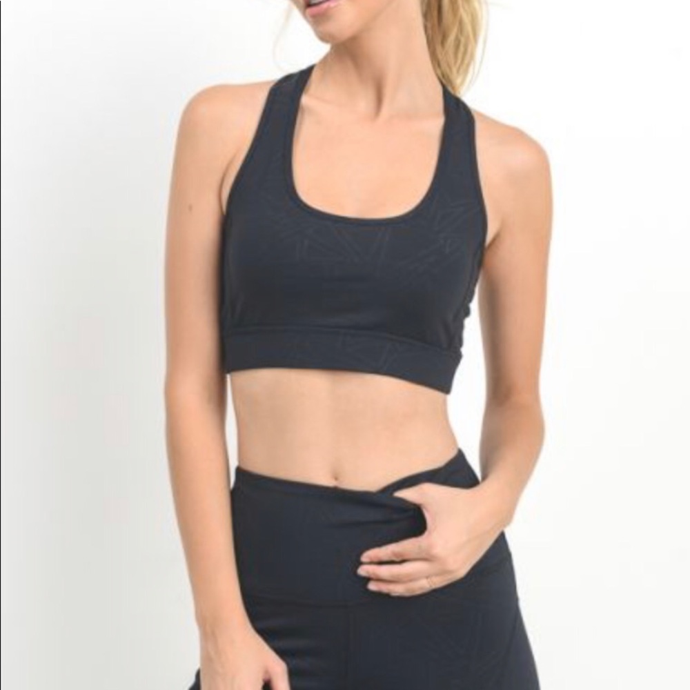 Mono B Geo Print Stark Racerback Sports Bra